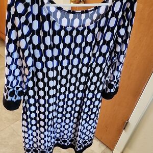 Geometric Black and Blue Women's Top